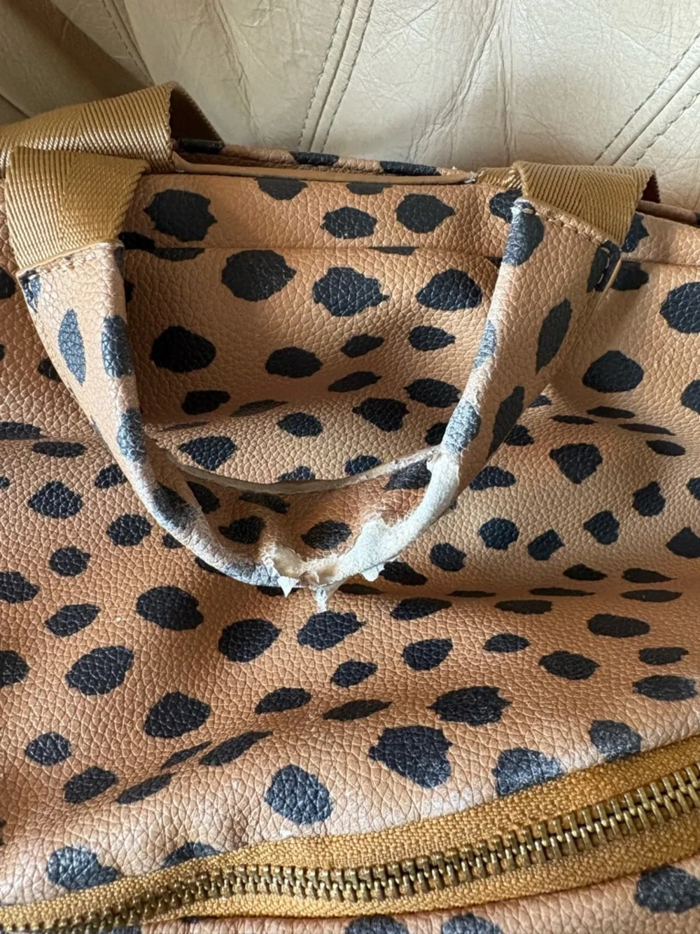 Fawn Design Leopard-Print Crossbody Bag in Tan and Black